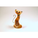 Selenit Katze Figur 11,5cm hoch orangenfarben Sammlerst&uuml;ck Edelstein