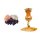 Wassersteine Grundmischung Amethyst Bergkristall Rosenquarz 200g Kerzenst&auml;nder aus Selenit Vorteilsset